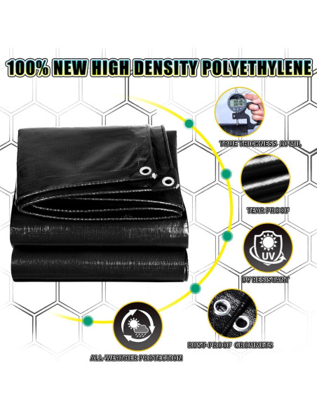 Lona Negra Impermeable 1.83x2.44m TA*RP YXCN 10 Milésimas Lona Negra Impermeable 1.83x2.44m TA*RP YXCN 10 Milésimas