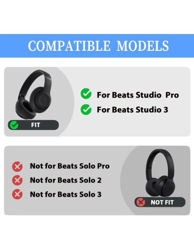 Diadema de Repuesto para Auriculares Beats Studio Pro - Negro