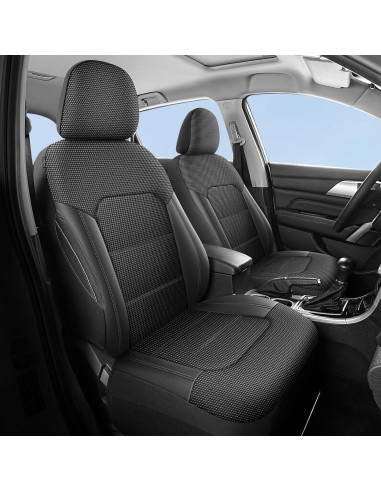 Fundas de Asiento de Coche HChengkikz, Negro, Transpirables