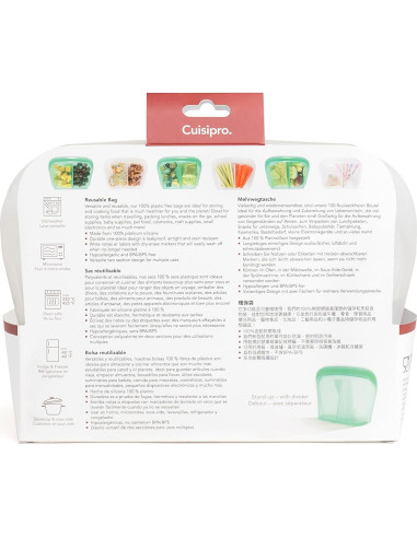 Bolsa de Silicona Reutilizable Cuisipro 1.24L con Divisor
