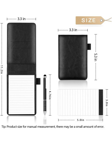 Conjunto de Bloc de Notas de Bolsillo Xhwykzz 7 Piezas Negro