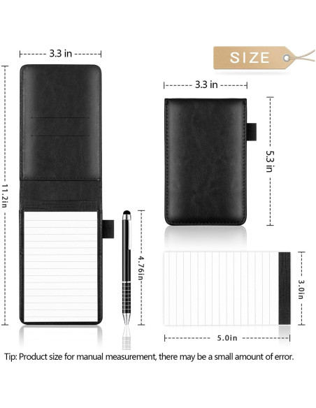 Conjunto de Bloc de Notas de Bolsillo Xhwykzz 7 Piezas Negro Conjunto de Bloc de Notas de Bolsillo Xhwykzz 7 Piezas Negro