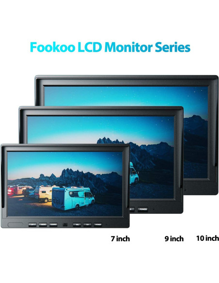 Sistema de Cámara de Respaldo Fookoo 10" HD con Grabación Sistema de Cámara de Respaldo Fookoo 10" HD con Grabación