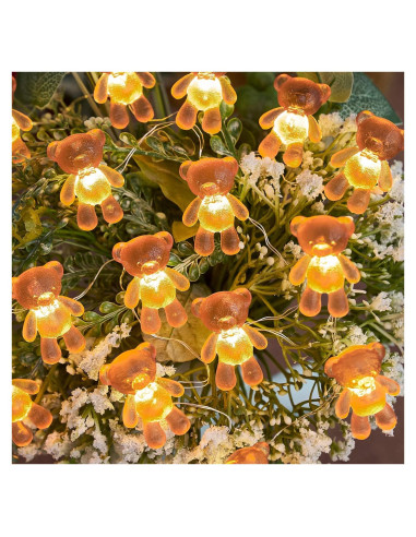 Luces Decorativas de Oso de Peluche Marrón 3D 0.46m USB