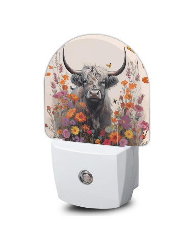 Luz Nocturna LED AOWULA Vaca de las Tierras Altas 9.5 cm