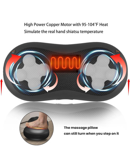 Almohada de Masaje Ajustable Massagease 8 Cabezas Calentada Almohada de Masaje Ajustable Massagease 8 Cabezas Calentada