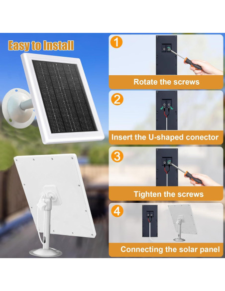 Cargador Solar BOBUY 5W 12VAC para Ring Video Doorbell 3/4 Cargador Solar BOBUY 5W 12VAC para Ring Video Doorbell 3/4