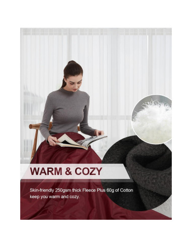 Manta con Capucha C-LIGHT 200x150cm Impermeable Rojo Vino