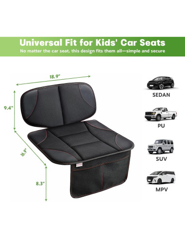 Protector de Asiento para Niños Siivton, Antideslizante, Negro