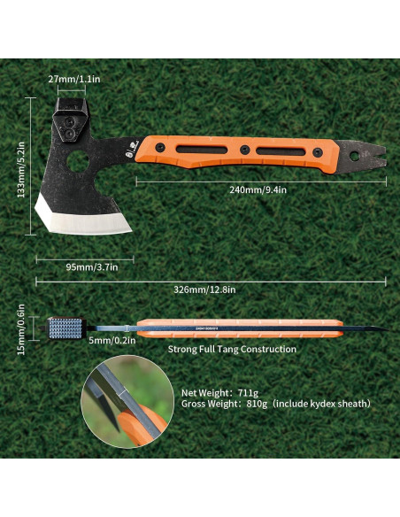 Hacha Táctica de Camping HX OUTDOORS 33.5cm Naranja Hacha Táctica de Camping HX OUTDOORS 33.5cm Naranja