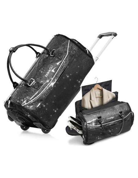 Bolsa de Prendas Rodante 3-en-1 Fanwoli Negro 53x35x23cm Bolsa de Prendas Rodante 3-en-1 Fanwoli Negro 53x35x23cm