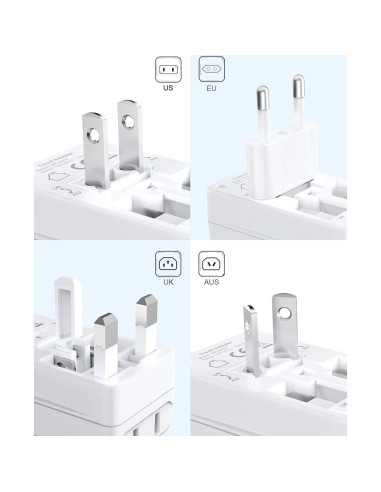 Adaptador de Enchufe de Viaje BESTEK Universal 2 Paquete