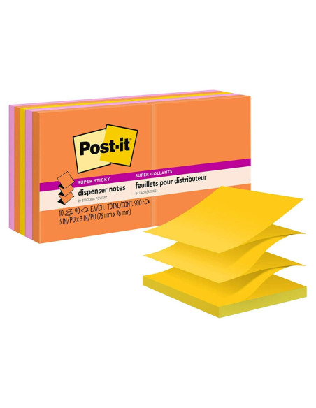 Notas Adhesivas Super Sticky Post-it 3x3 cm 10 Blocs Energy Boost Notas Adhesivas Super Sticky Post-it 3x3 cm 10 Blocs Energy Boost