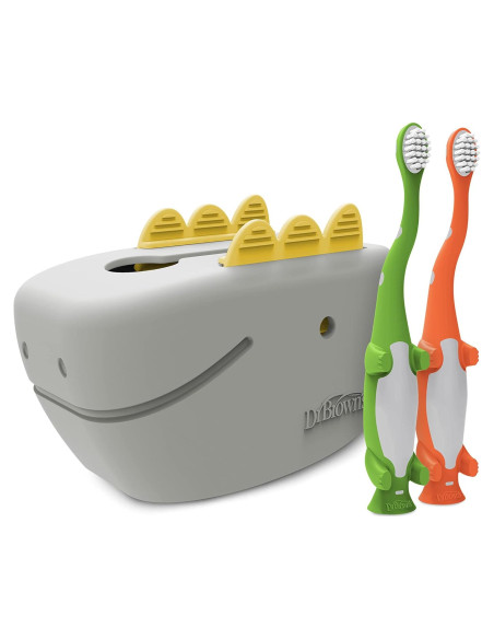 Cepillo de Dientes para Bebés Dr. Brown + Cubierta de Grifo Dino Cepillo de Dientes para Bebés Dr. Brown + Cubierta de Grifo Dino