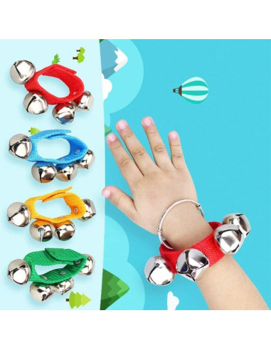 Pulseras de Campanas Ajustables Augshy - 7 Paquetes Multicolor
