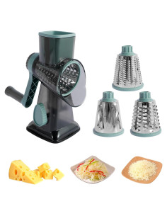 Rallador de Queso Rotativo TKSDWBLTY con 3 Cuchillas Intercambiables