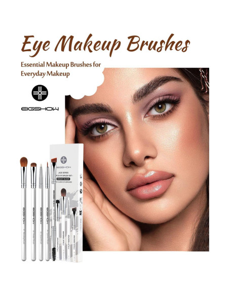 Juego de Brochas para Ojos EIGSHOW 5 Piezas Veganas Blanco Juego de Brochas para Ojos EIGSHOW 5 Piezas Veganas Blanco