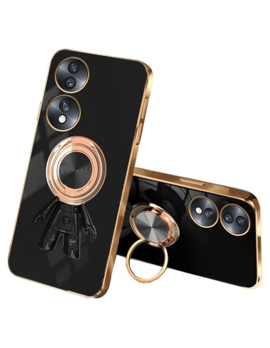 Funda Honor 70 Pro Silicona TPU con Soporte Anillo 360 Negro