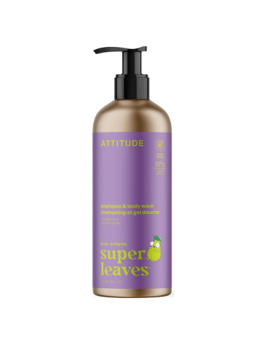 Champú y Gel de Baño ATTITUDE 2 en 1 Niños 473 ml Vainilla y Pera