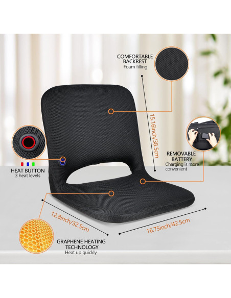 Asiento de Estadio Calentado ELEGANTLIFE - Plegable, 3 Niveles de Calor Asiento de Estadio Calentado ELEGANTLIFE - Plegable, 3 Niveles de Calor