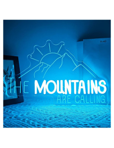 Letrero Neón LED Jeanchrl Montañas Están Llamando Dimmable