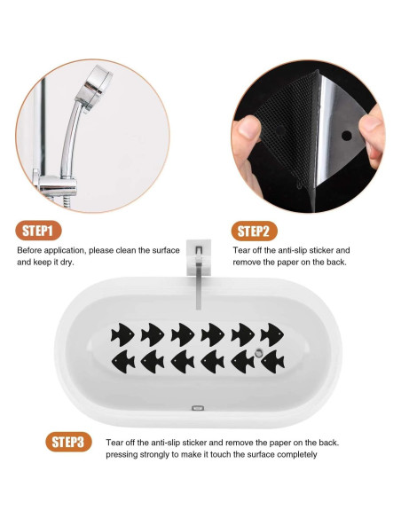 Calcomanías Antideslizantes Secopad 24 Piezas para Baño Negro Calcomanías Antideslizantes Secopad 24 Piezas para Baño Negro