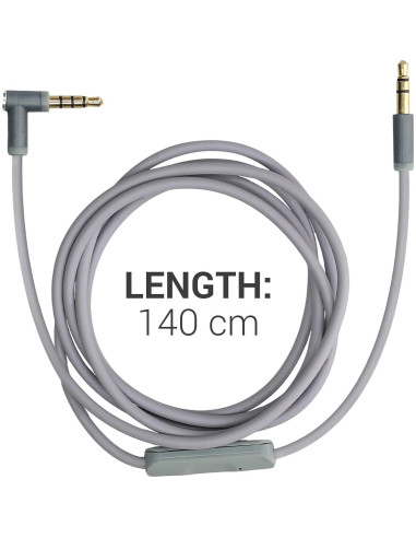 Cable de Auriculares kwmobile 140cm para Beats Studio y Solo - Gris