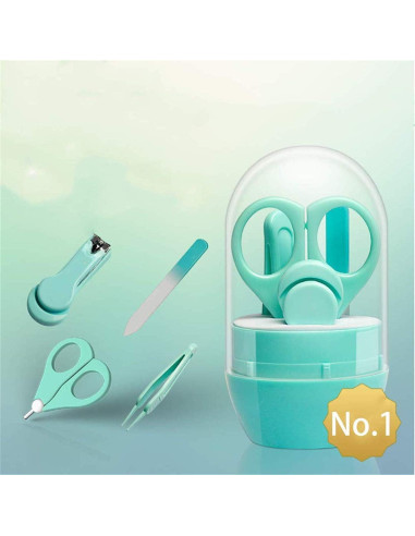 Kit de Cuidado de Uñas para Bebés Emoly 4 en 1 Acero Inoxidable