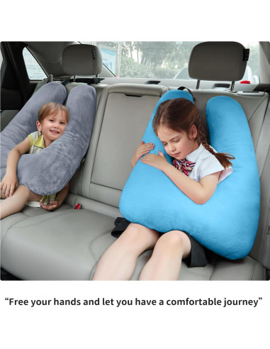 Almohada de Viaje BGZBGZ para Niños y Adultos, Soporte Cuello, Negra