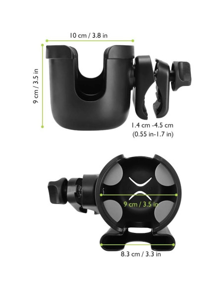 Soporte para Taza y Teléfono Accmor 2-en-1 Universal Negro Soporte para Taza y Teléfono Accmor 2-en-1 Universal Negro