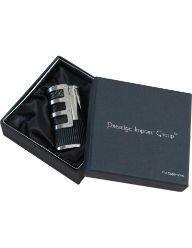 Encendedor de Soplete Triple Prestige Supernova Cromo/Negro