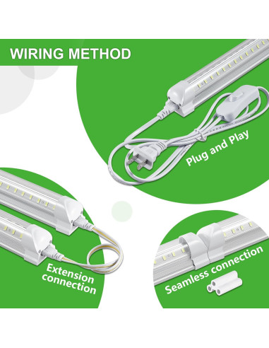 Luz de Taller LED 2FT 25W 3500LM 6000K Skymoat - 2 Paquete