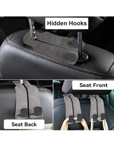 Ganchos para Asiento de Coche WELKSEZYWOD - 2 Piezas Gris