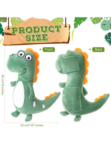 Lenwen Almohadas de Cinturón de Seguridad para Niños 2 Pcs Verde Dragón