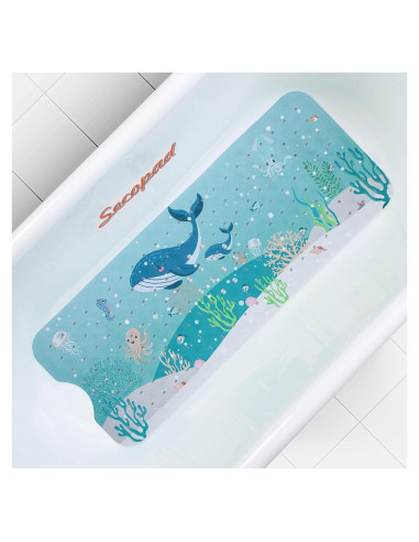 Alfombrilla de baño antideslizante Secopad 101.6x40.6cm Ballenas