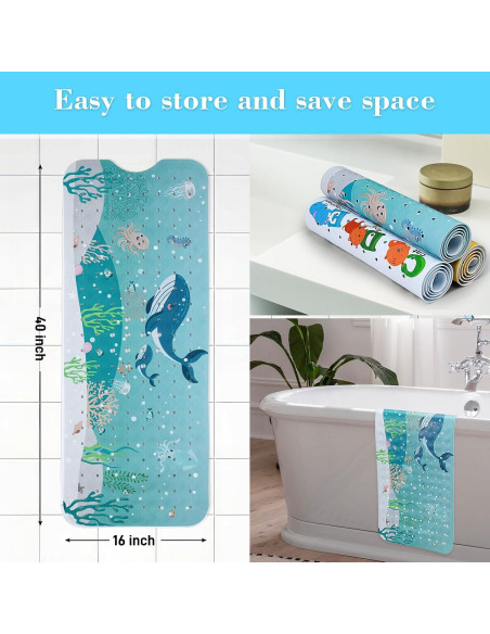 Alfombrilla de baño antideslizante Secopad 101.6x40.6cm Ballenas Alfombrilla de baño antideslizante Secopad 101.6x40.6cm Ballenas