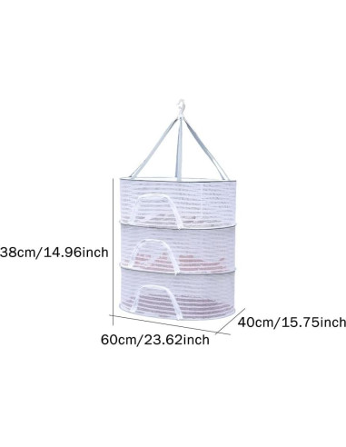 Estante Secador de Hierbas Balana - Red Plegable 3 Capas 60x40 cm