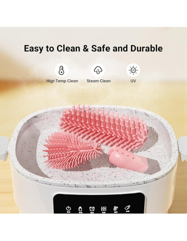 Set de Cepillos Limpiadores de Biberones 7 en 1 AYNMER - Rosa Coral