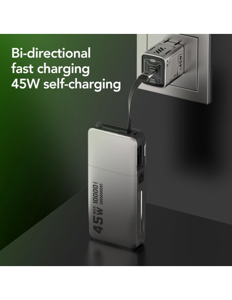 Banco de Energía 10000mAh MFish 45W Carga Rápida USB-C Banco de Energía 10000mAh MFish 45W Carga Rápida USB-C