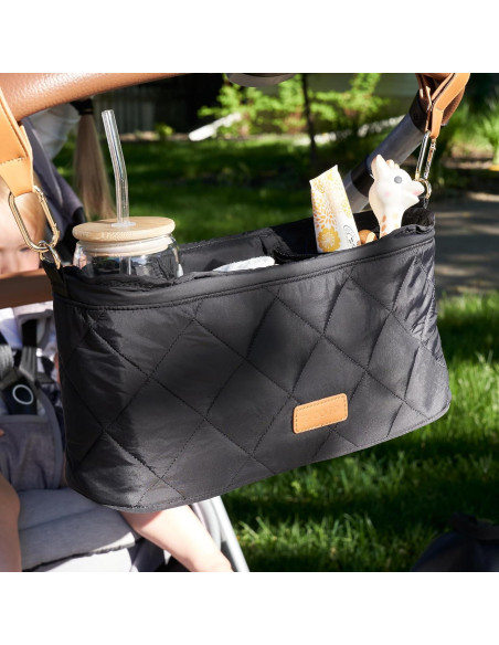 Bolsa Organizadora para Cochecito ZICOTO Negra con 2 Portavasos Bolsa Organizadora para Cochecito ZICOTO Negra con 2 Portavasos
