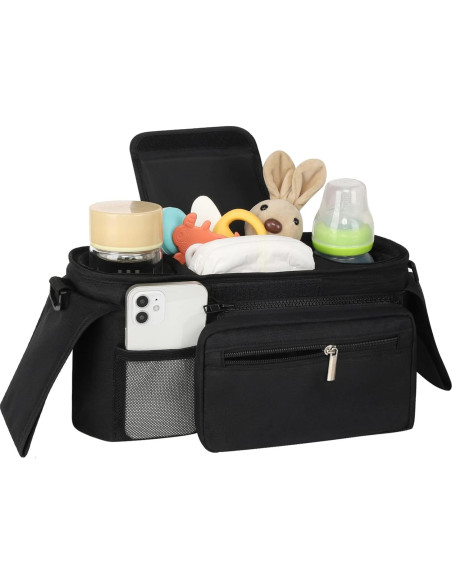 Organizador Universal para Carriola Accmor con Soporte para Vaso Organizador Universal para Carriola Accmor con Soporte para Vaso