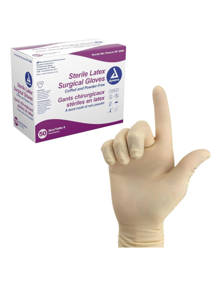 Guantes Quirúrgicos Estériles de Láttex Dynarex 50 Pares T8 Guantes Quirúrgicos Estériles de Láttex Dynarex 50 Pares T8