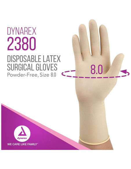 Guantes Quirúrgicos Estériles de Láttex Dynarex 50 Pares T8 Guantes Quirúrgicos Estériles de Láttex Dynarex 50 Pares T8