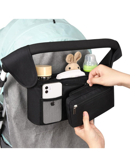 Organizador Universal para Carriola Accmor con Soporte para Vaso Organizador Universal para Carriola Accmor con Soporte para Vaso