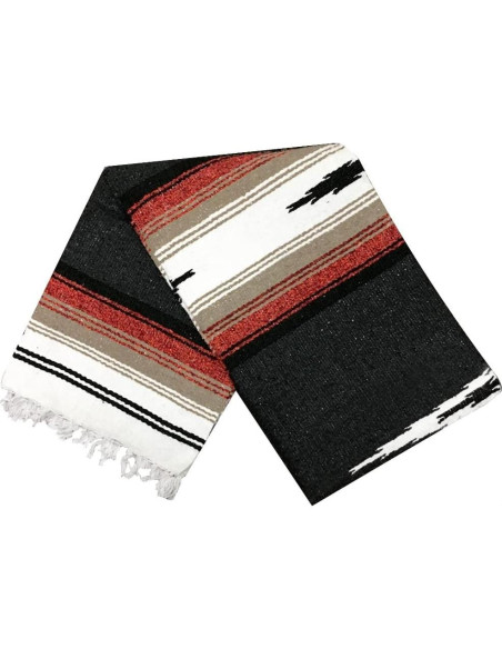 Manta Mexicana Negra Open Road Goods 198x132 cm Gruesa Manta Mexicana Negra Open Road Goods 198x132 cm Gruesa