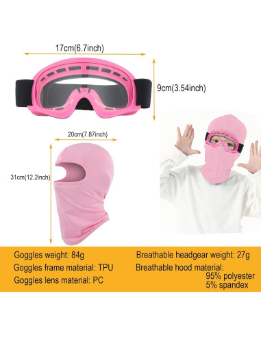 Gafas de Motocross para Niños ATV Rosa con Protección UV