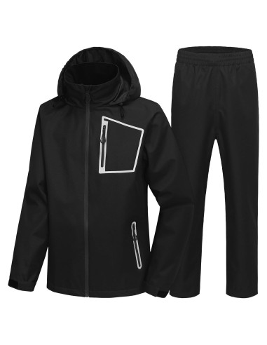 Traje de Lluvia Impermeable SWISSWELL Táctico Hombre Grande Negro
