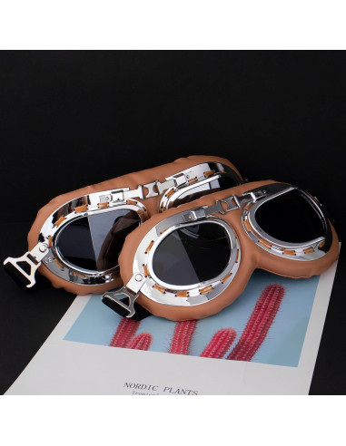 Peicees Paquete de 2 Gafas Vintage para Motocicleta y Bicicleta