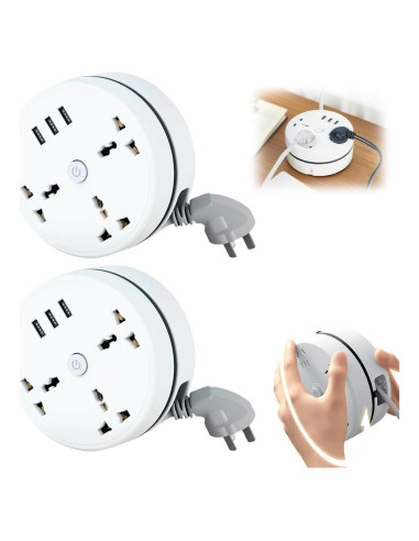Regleta de Poder Universal 2m con 3 Salidas y 2 USB
