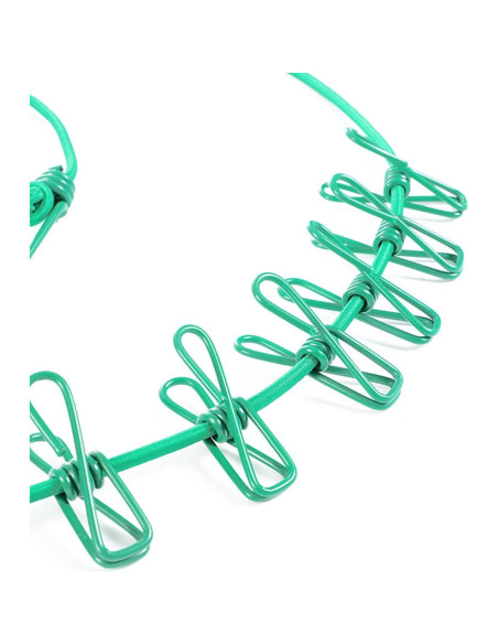 Cuerda de Ropa Retráctil ALINNA 3.66m con 12 Pinzas Verde Cuerda de Ropa Retráctil ALINNA 3.66m con 12 Pinzas Verde